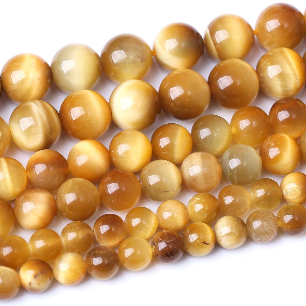 5146 12MM Honey Gold Tiger Eye Round Loose Beads Natural Gem Beads Crystal